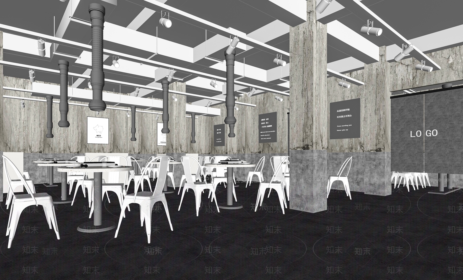 现代烤肉店SU模型下载【ID:1116634147】