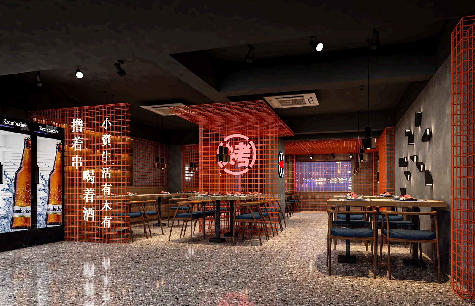 现代烤肉店SU模型下载【ID:1116640128】