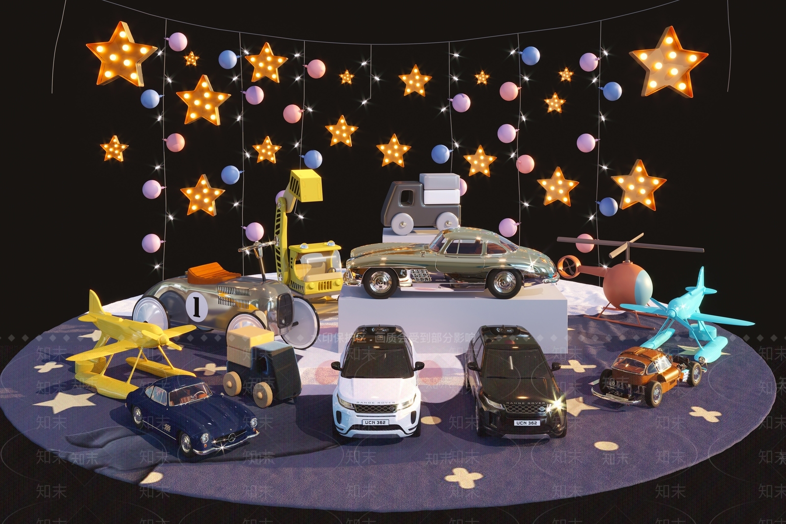 现代儿童玩具汽车3D模型下载【ID:1116642393】