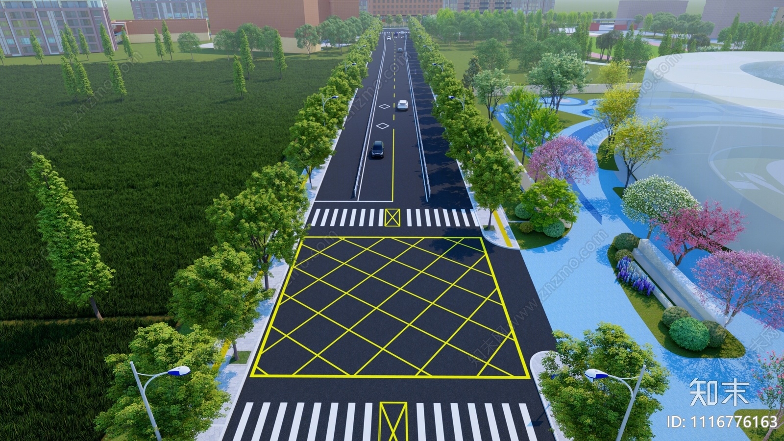 现代城市道路SU模型下载【ID:1116776163】