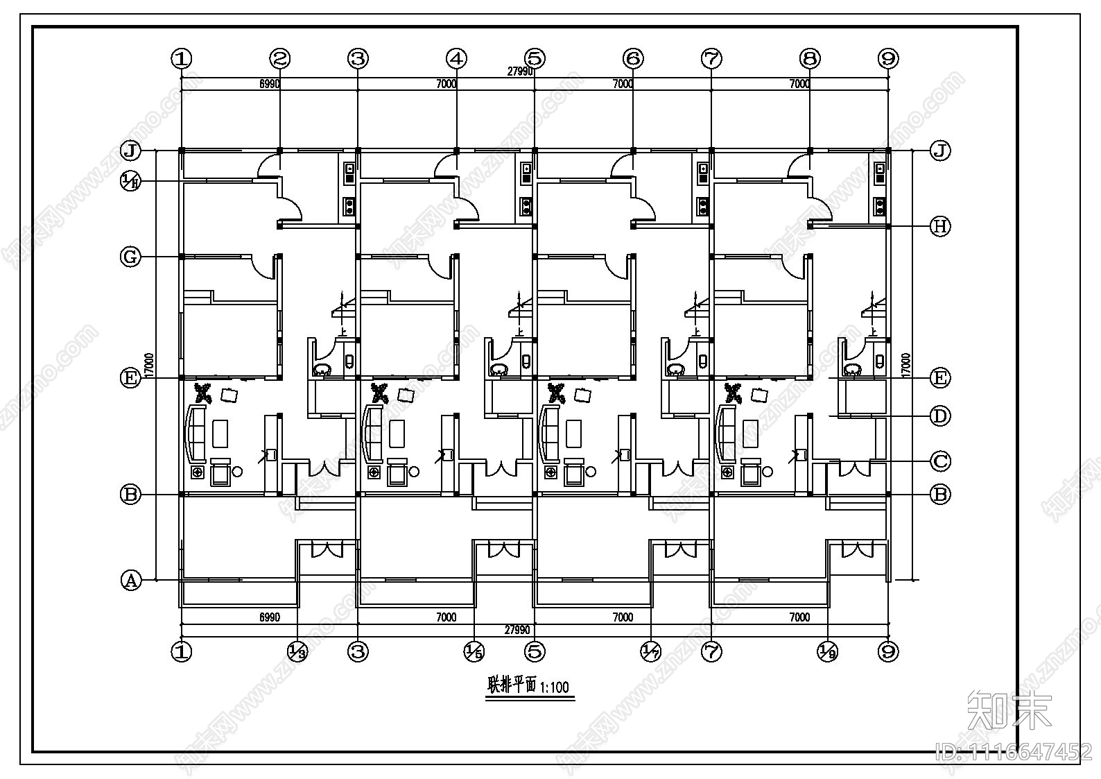 中式简约风别墅建筑施工图cad施工图下载【ID:1116647452】