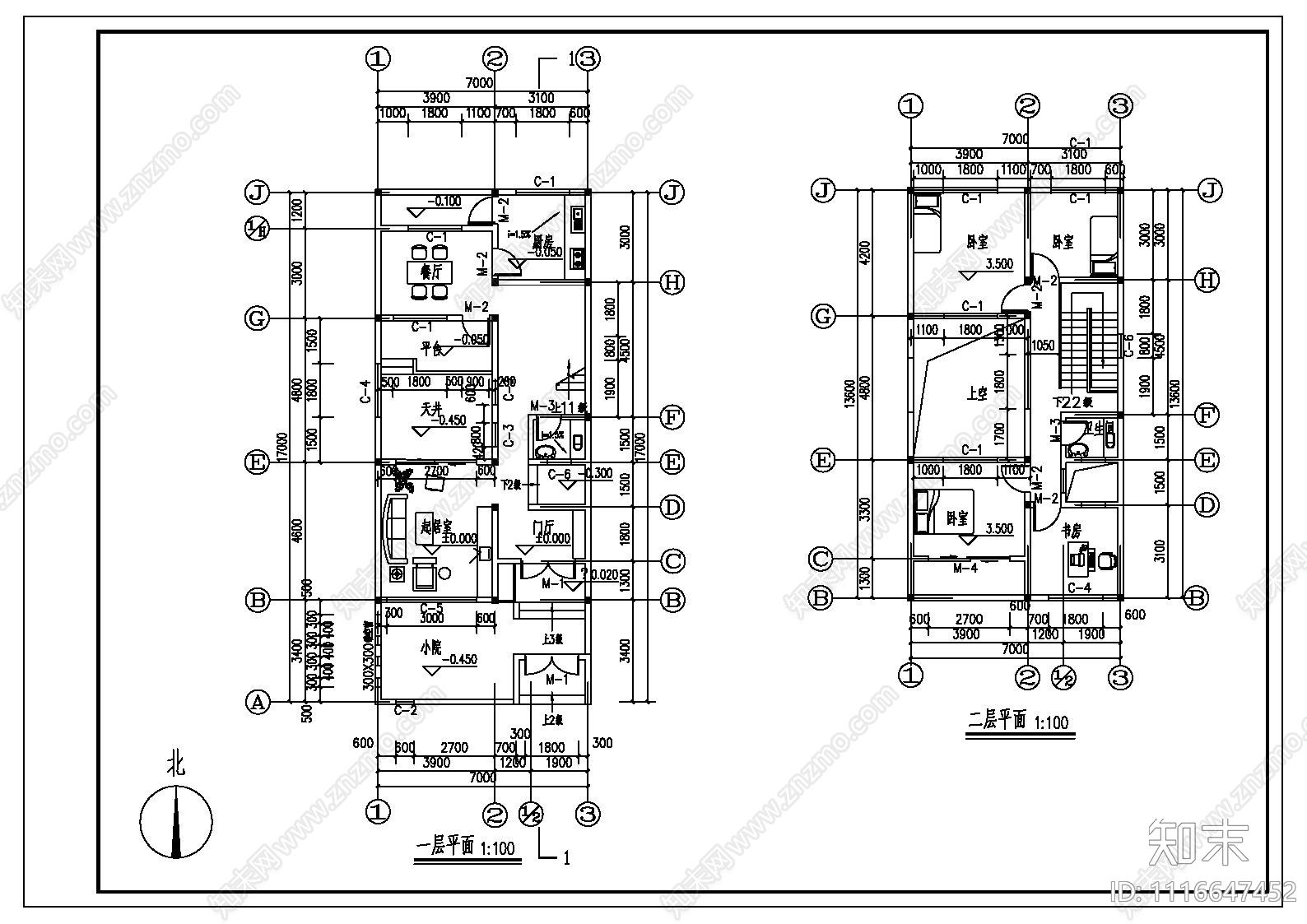 中式简约风别墅建筑施工图cad施工图下载【ID:1116647452】