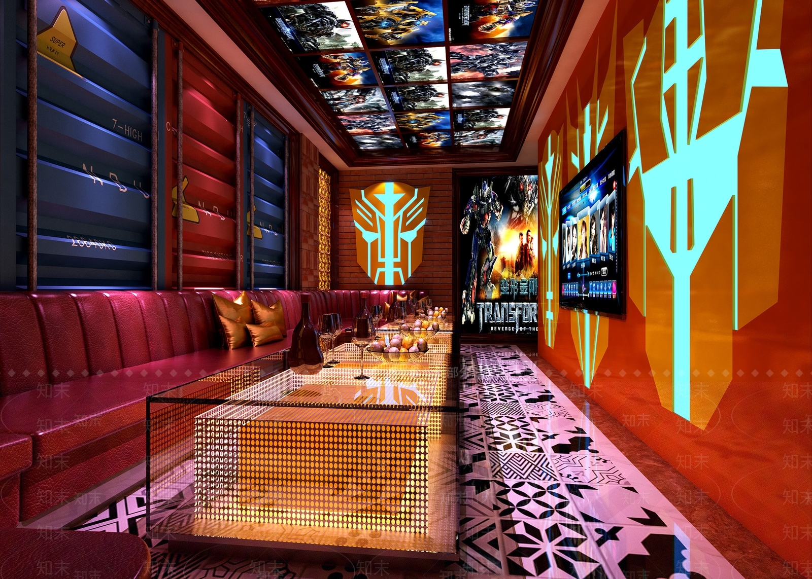 工业风变形金刚主题包厢3D模型下载【ID:1116654670】