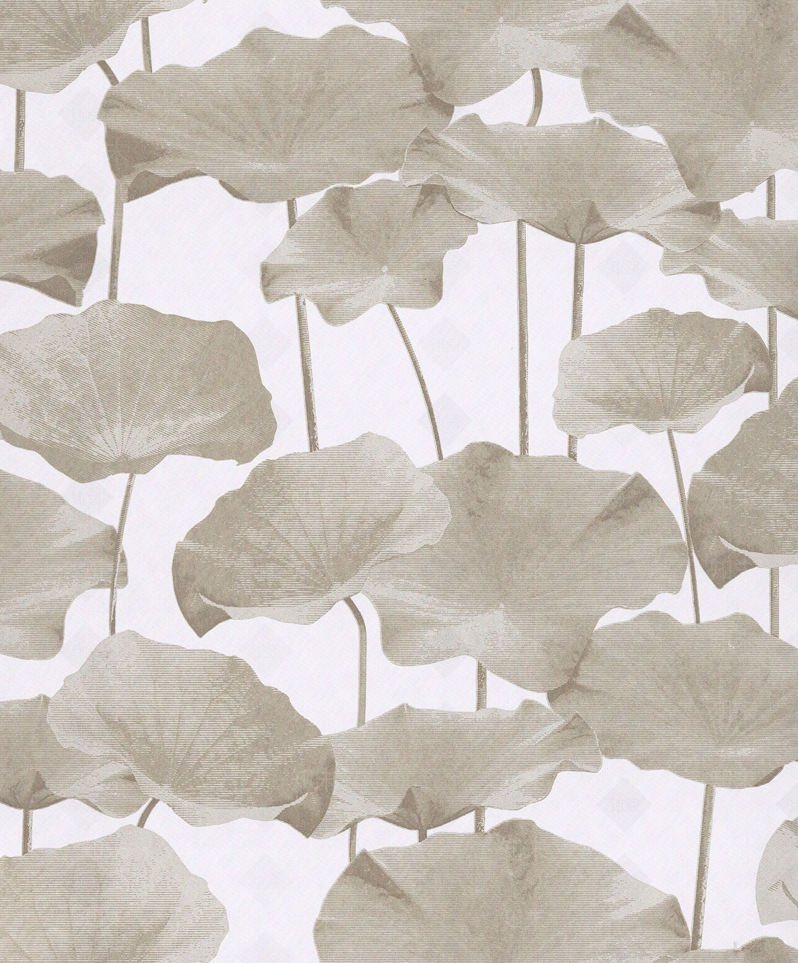 柔然灰色荷花印花壁纸贴图下载【ID:1116663472】