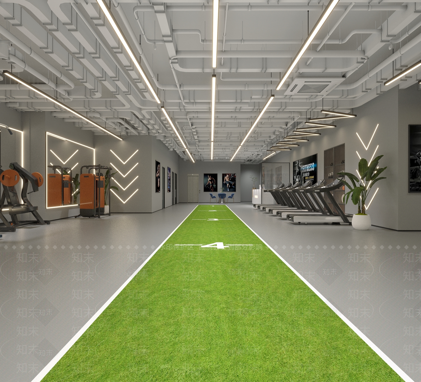 工业风健身房3D模型下载【ID:1116664358】