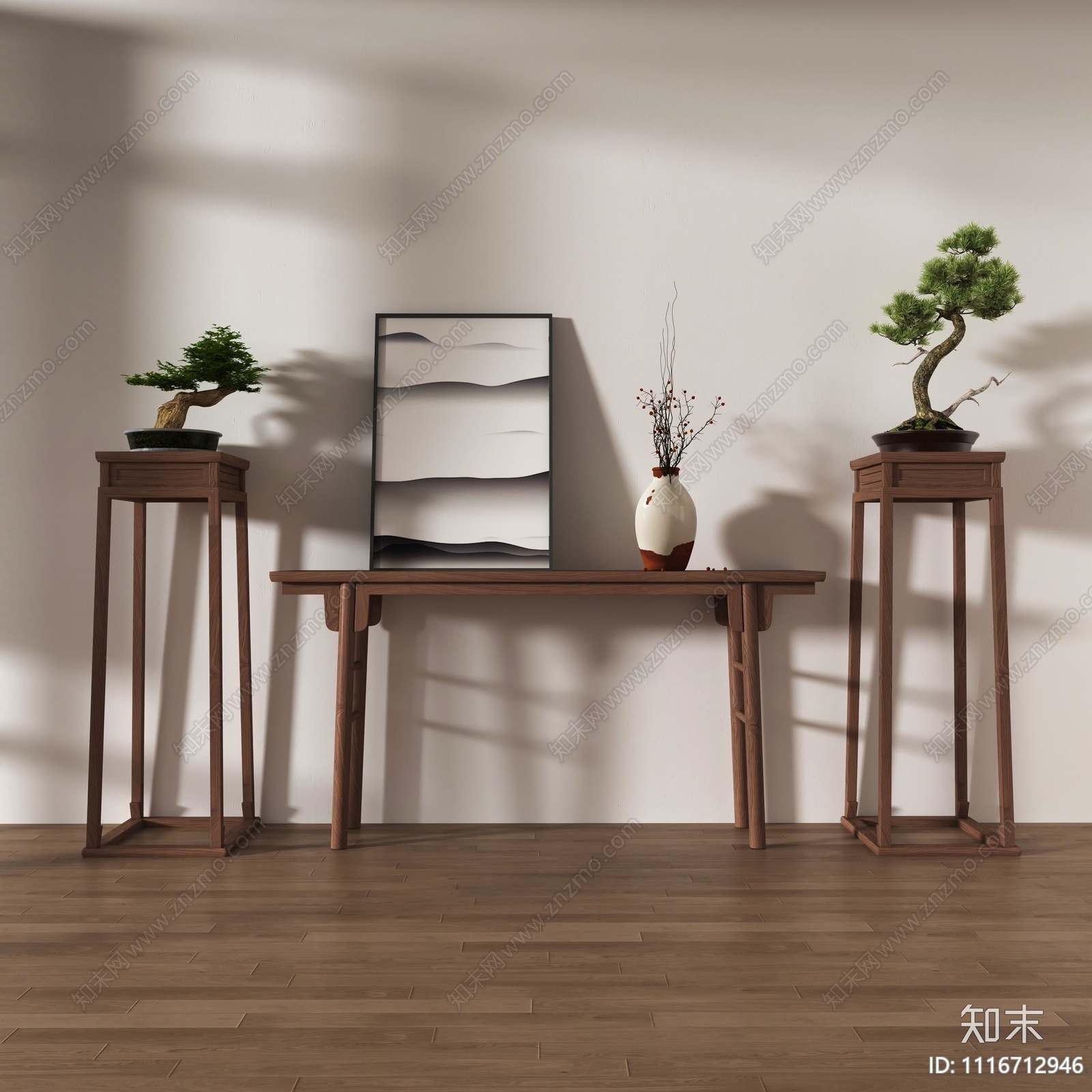 新中式端景条案3D模型下载【ID:1116712946】