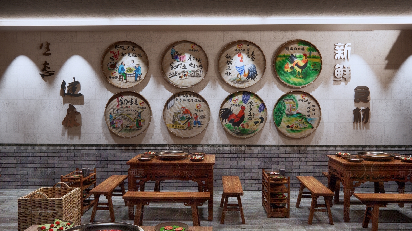 中式火锅店SU模型下载【ID:1116713691】