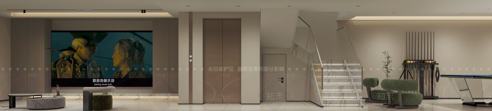 现代地下室影音室3D模型下载【ID:1116714571】