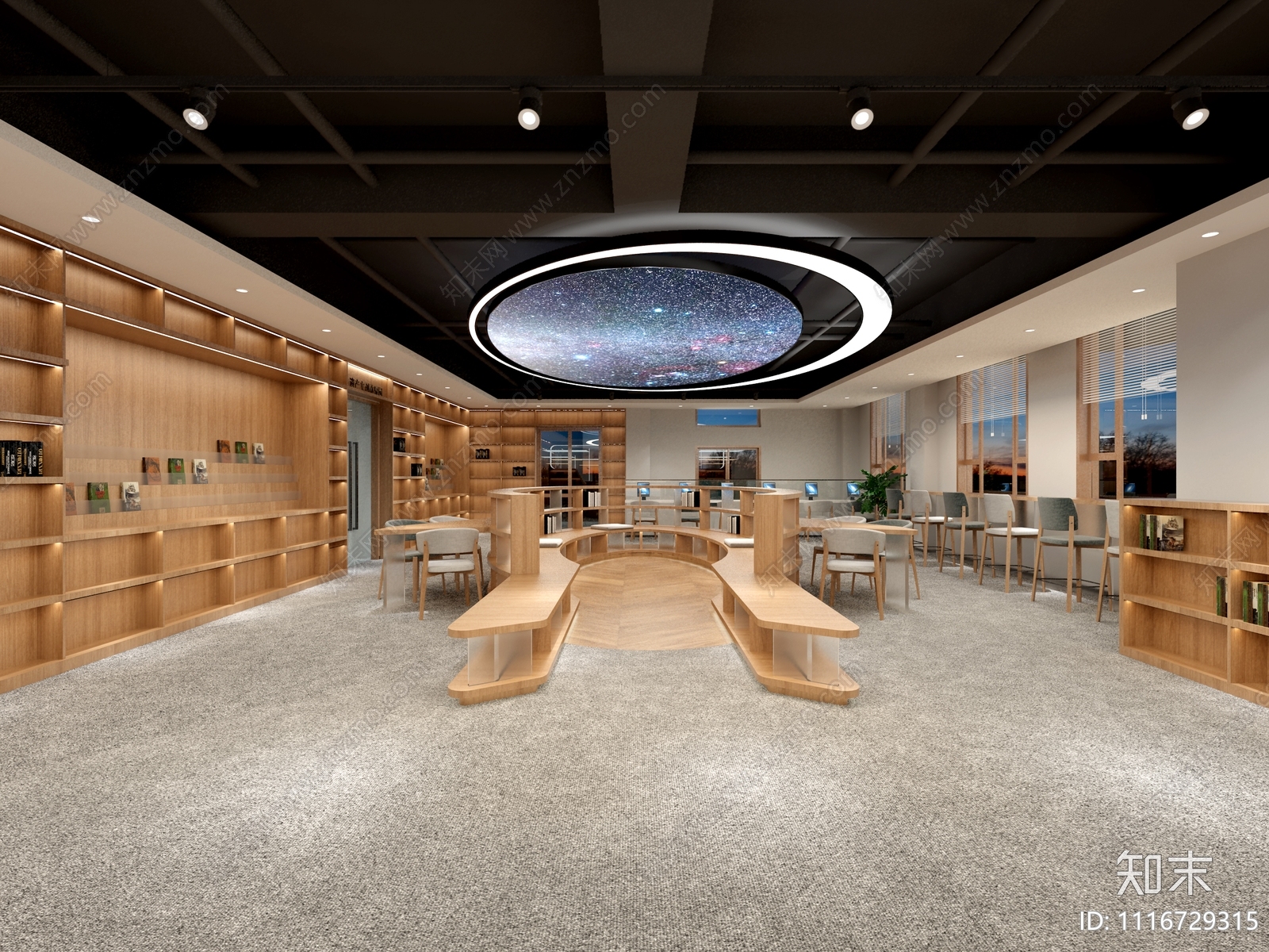 现代图书馆书店室内设计施工图cad施工图下载【ID:1116729315】