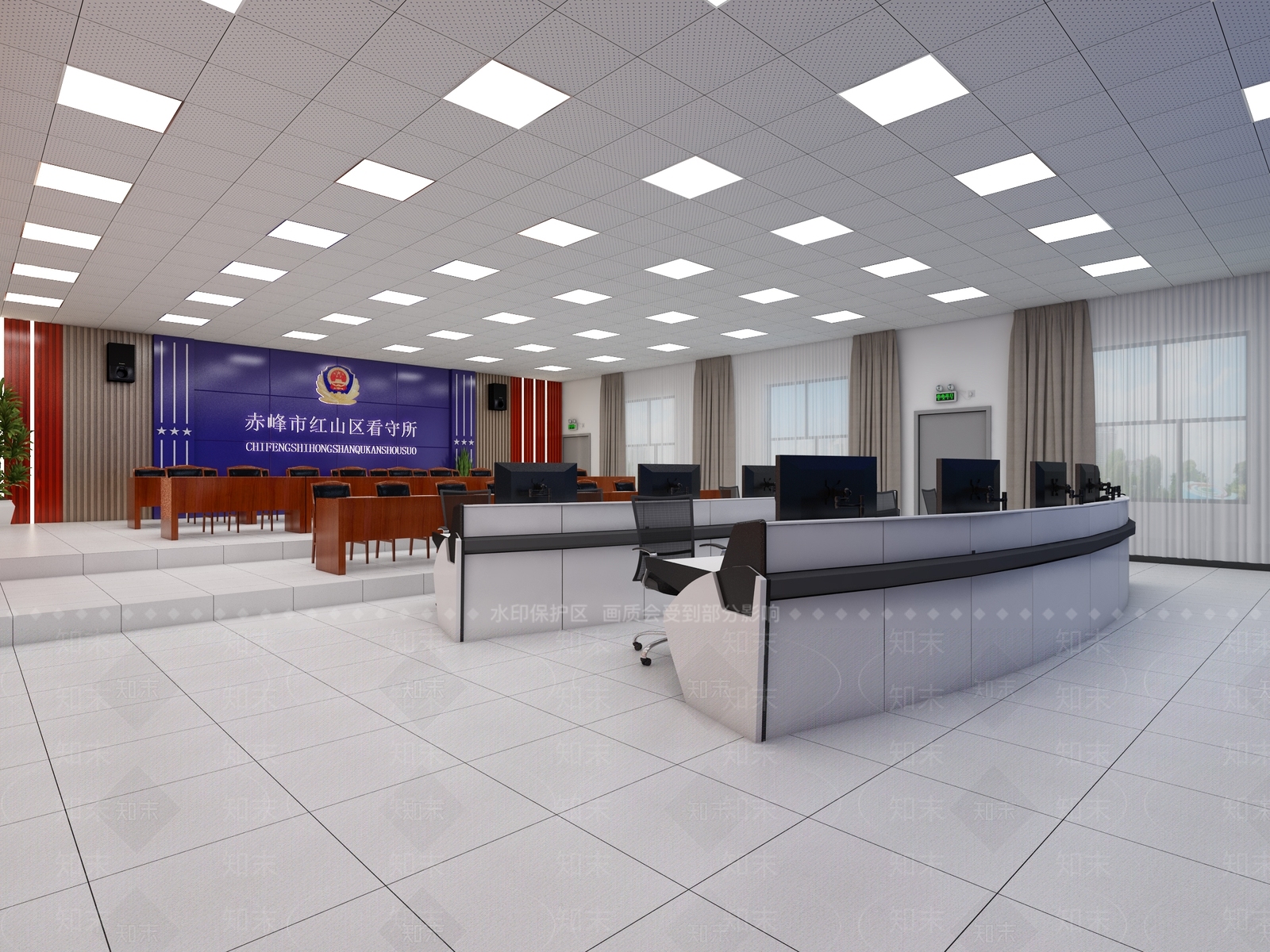 现代政府监控大厅3D模型下载【ID:1116735229】