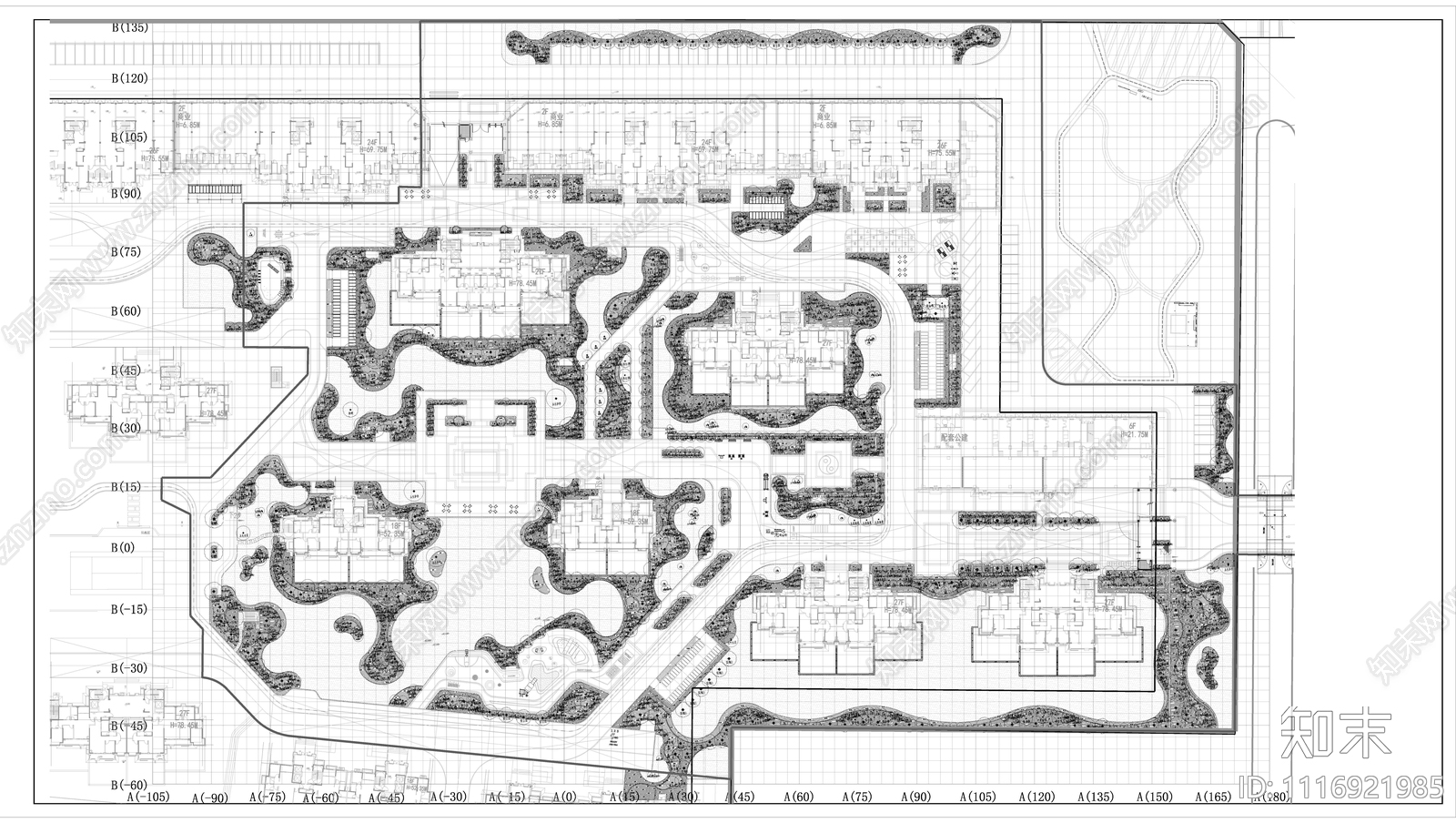 居住区种植施景观施工图cad施工图下载【ID:1116921985】