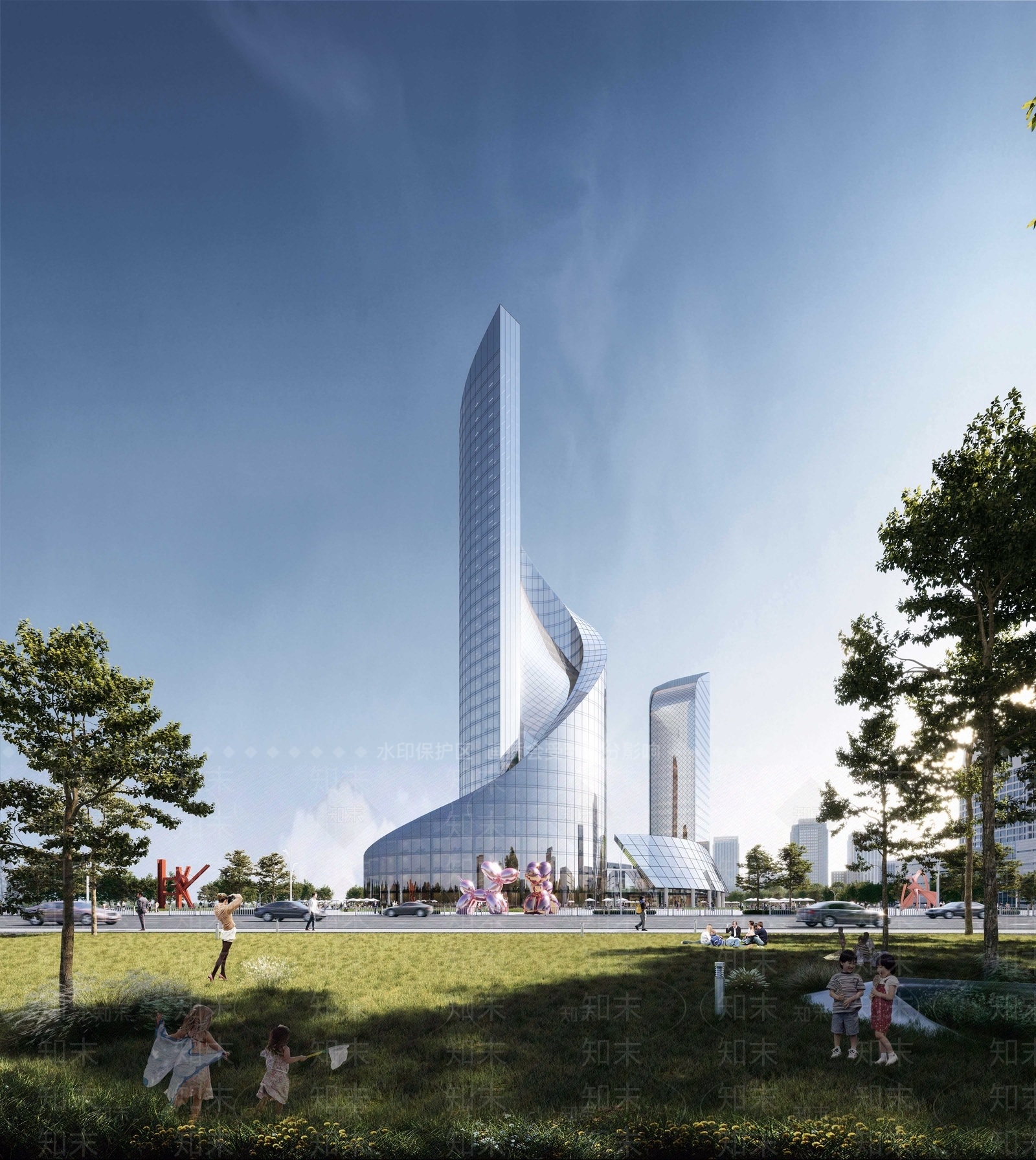 现代金融建筑SU模型下载【ID:1117886201】