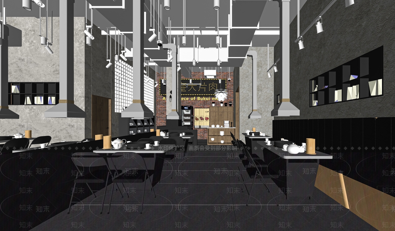 现代烤肉店SU模型下载【ID:1116742444】