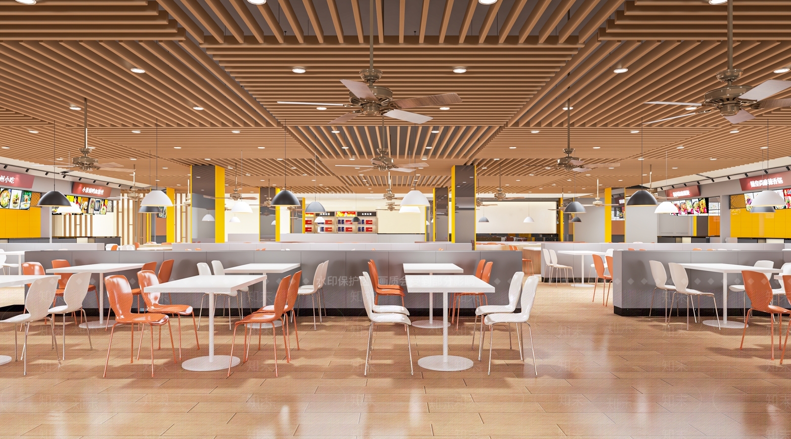 现代员工餐厅SU模型下载【ID:1116742405】