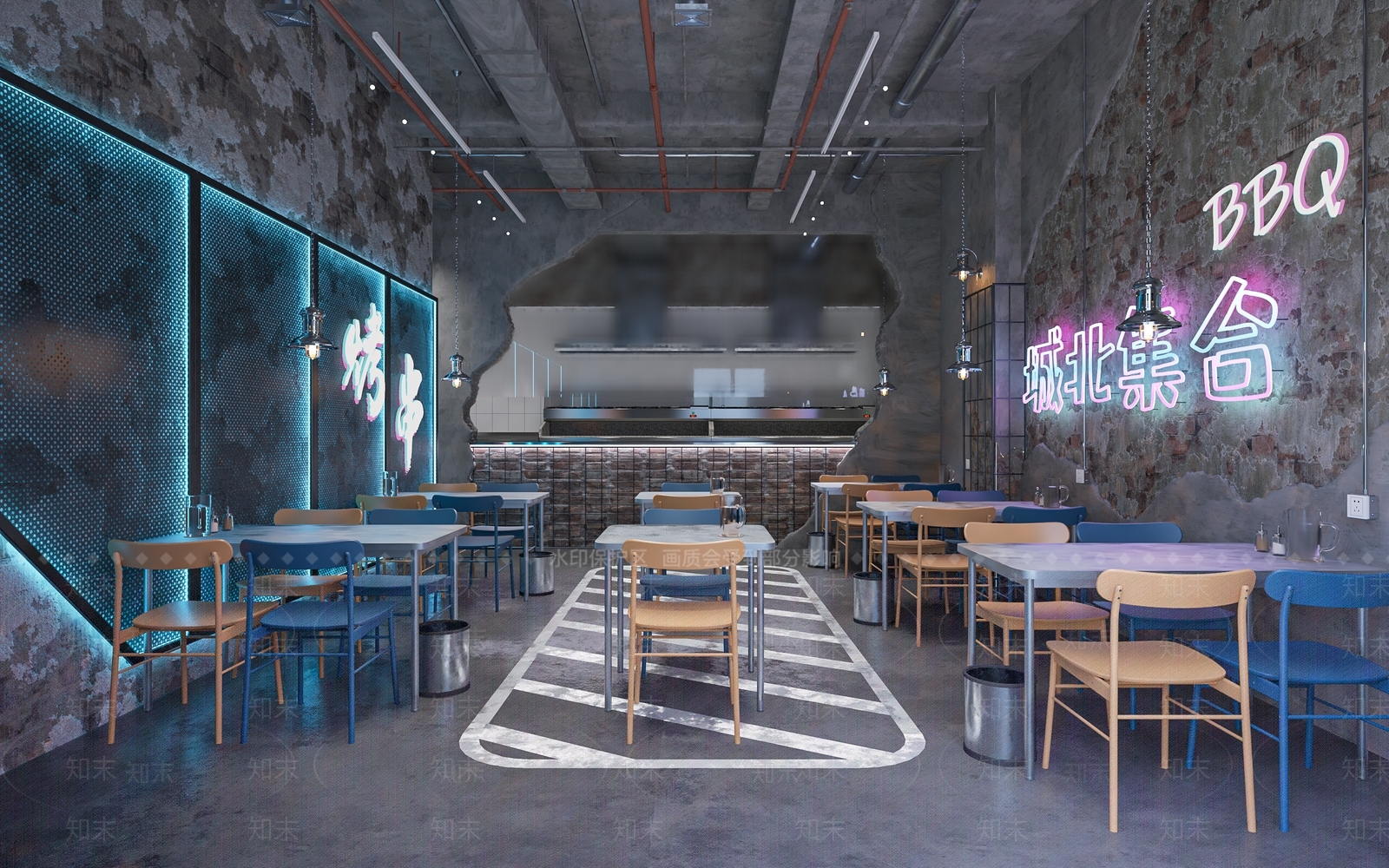 现代烧烤店SU模型下载【ID:1116744606】
