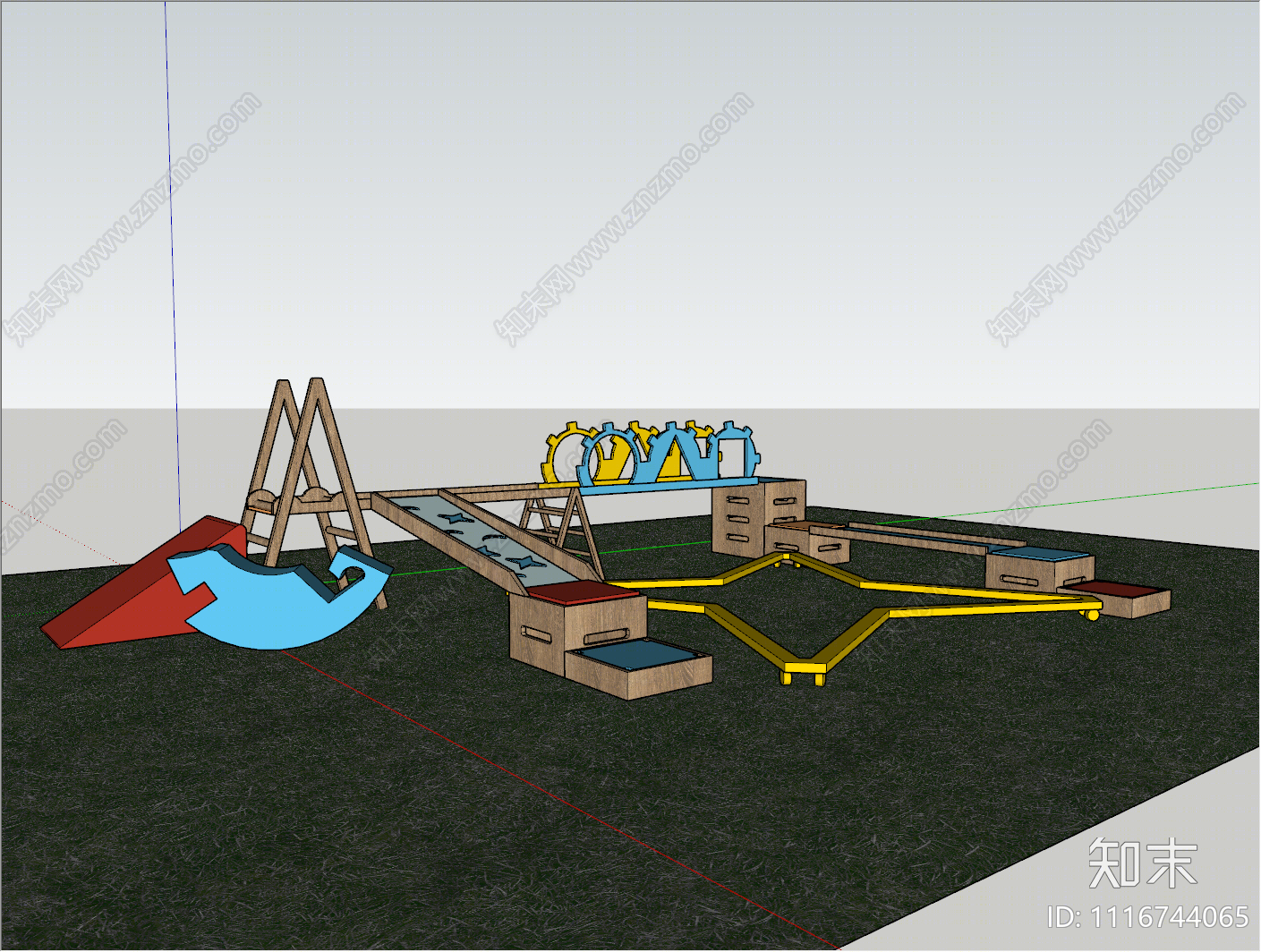 现代儿童游乐设施SU模型下载【ID:1116744065】