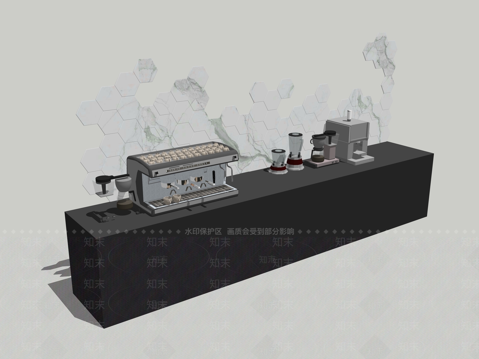现代餐饮厨房操作台SU模型下载【ID:1116744975】