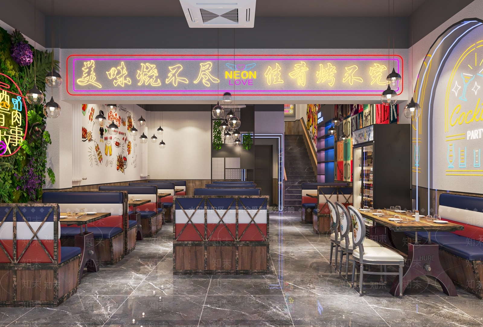 现代烧烤店SU模型下载【ID:1116745077】