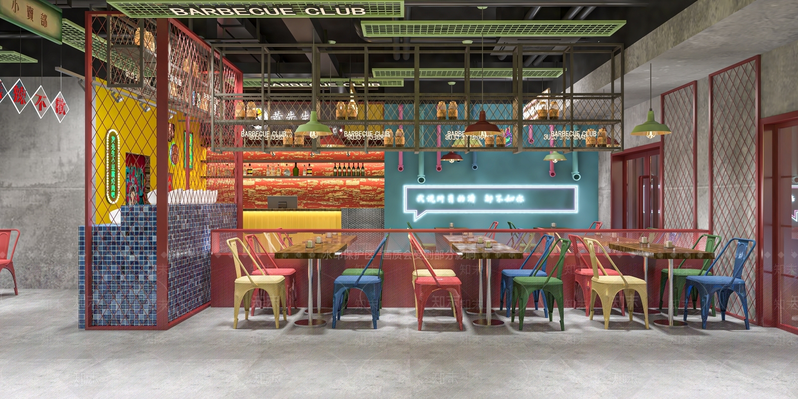 现代烧烤店SU模型下载【ID:1116745219】