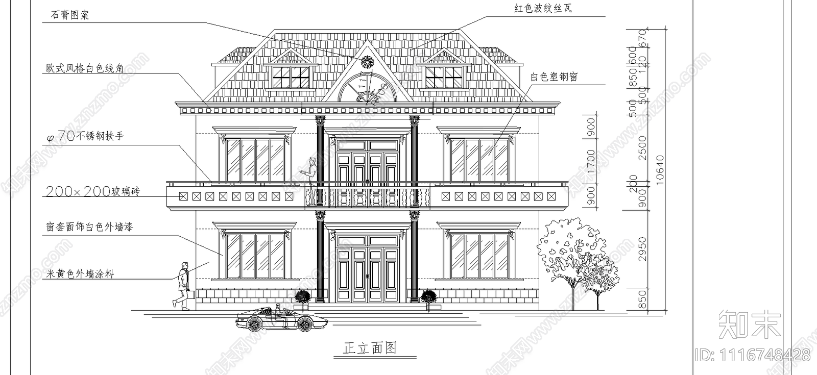 别墅外观室内设计施工图cad施工图下载【ID:1116748428】