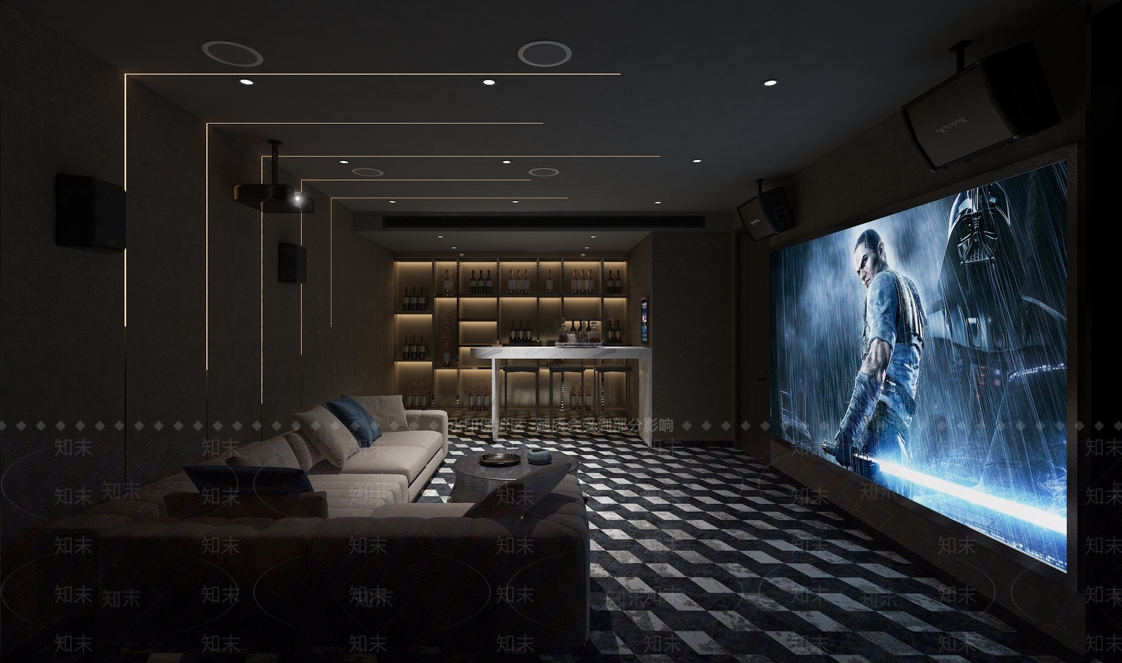 现代家居影音室3D模型下载【ID:1116752849】