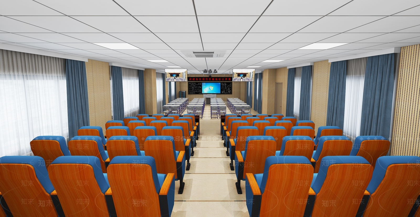 现代录播教室3D模型下载【ID:1116753834】