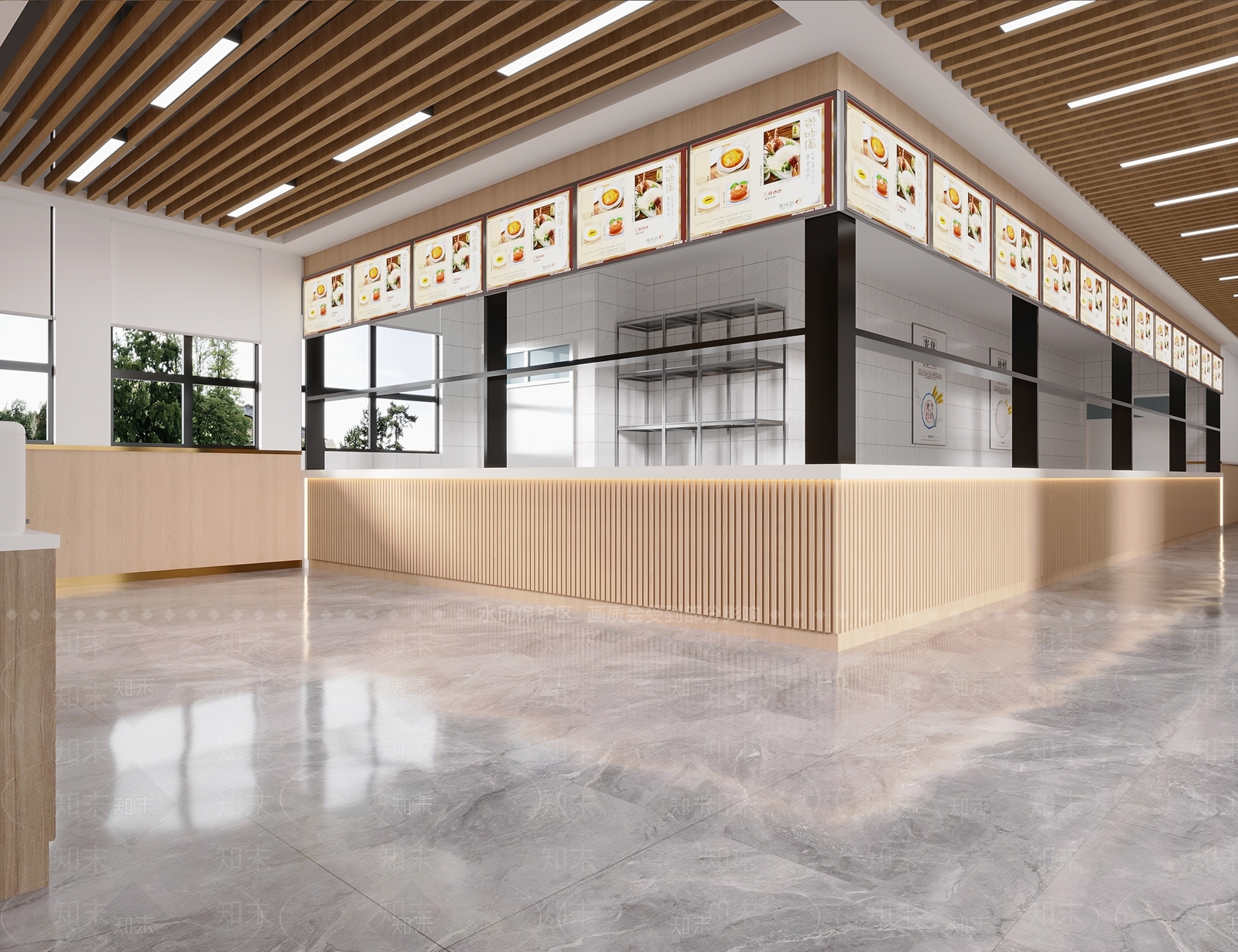 现代学校食堂3D模型下载【ID:1116804441】