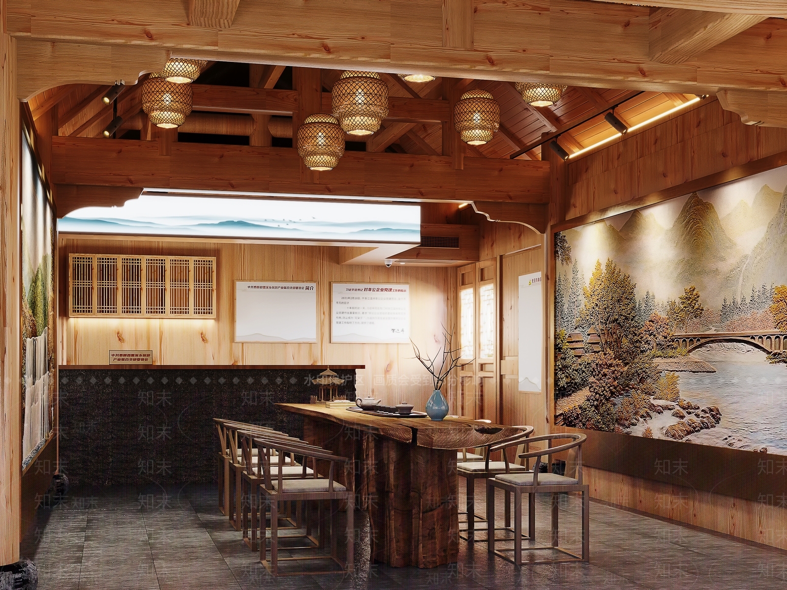 新中式党建活动中心3D模型下载【ID:1116755208】