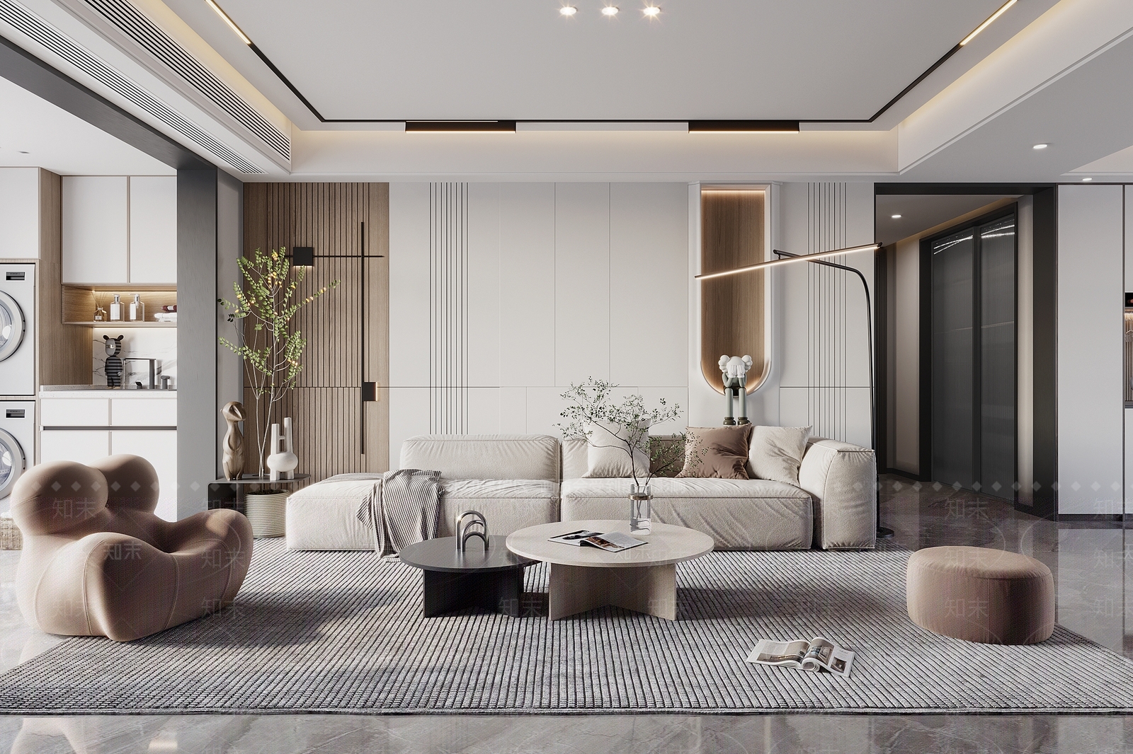 现代家居客厅3D模型下载【ID:1221685671】