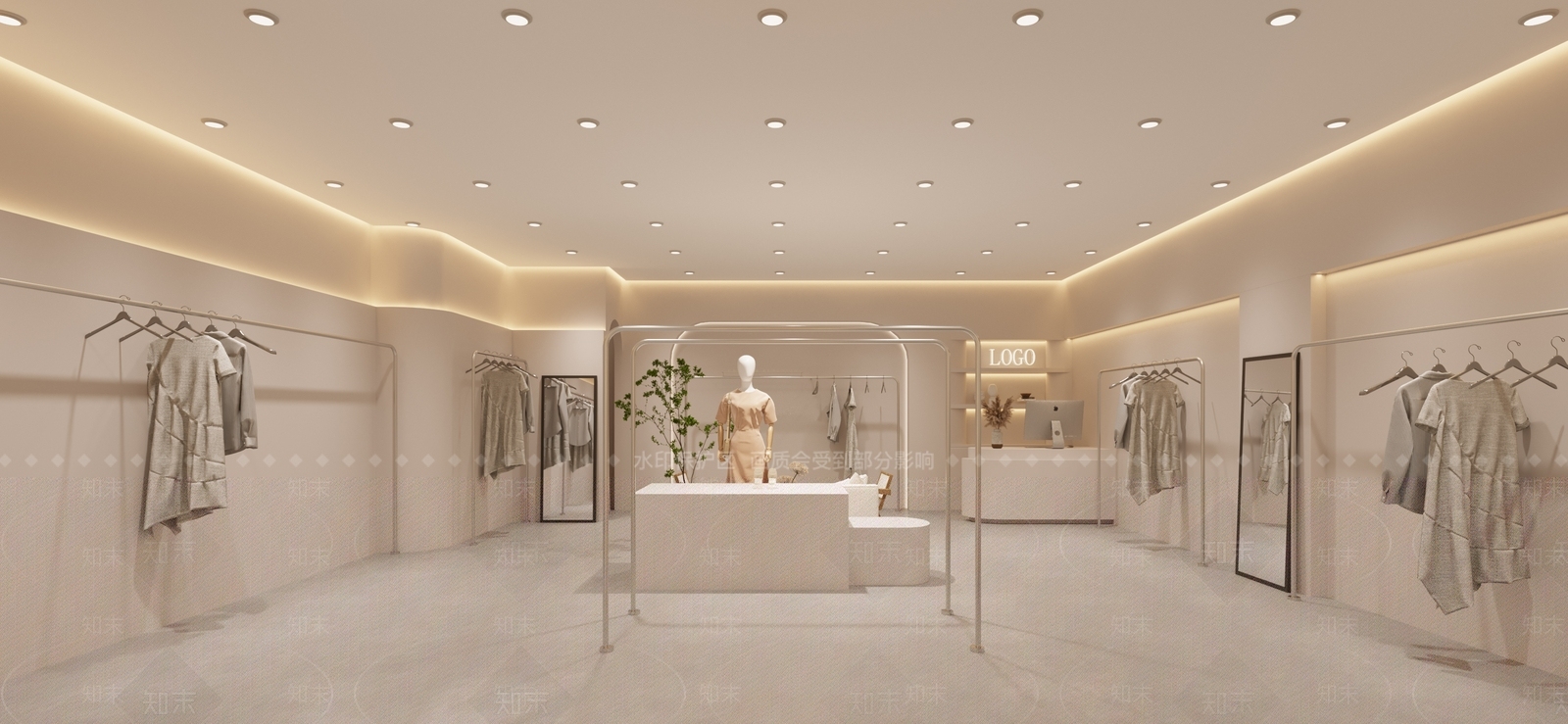现代服装店3D模型下载【ID:1116775726】