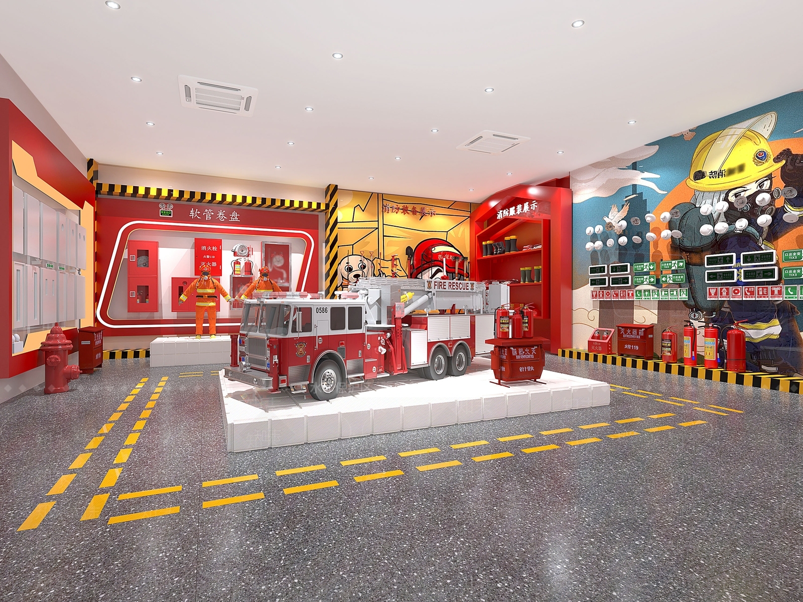 现代消防展厅3D模型下载【ID:1116779559】