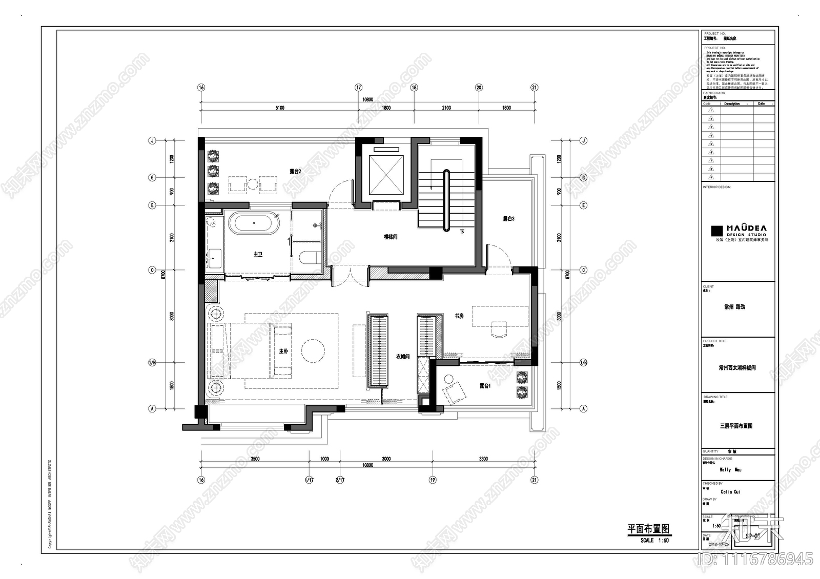 路劲西太湖一字型别墅全套施工图效果图cad施工图下载【ID:1116786945】