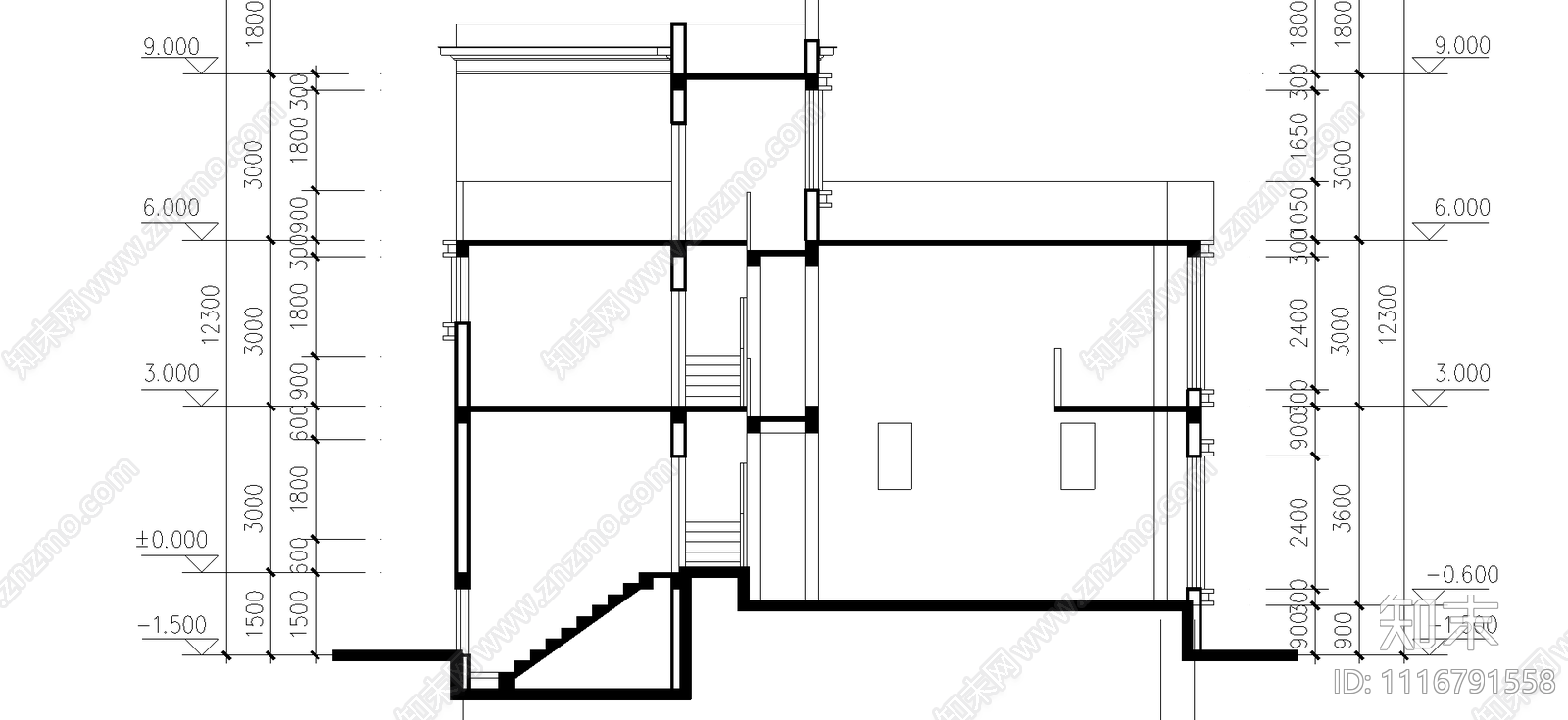 小别墅设计方案施工图cad施工图下载【ID:1116791558】