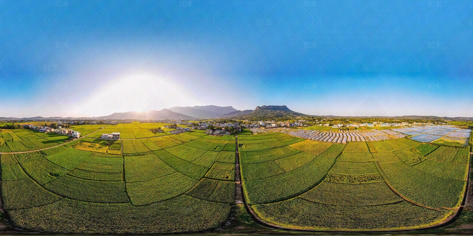 美丽乡村田野鸟瞰HDR贴图下载【ID:1116793589】
