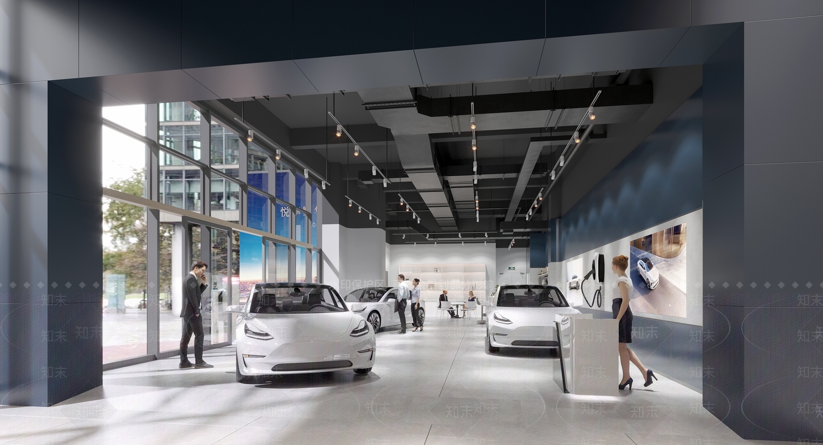 现代新能源车展厅3D模型下载【ID:1116800076】_知末3d模型网