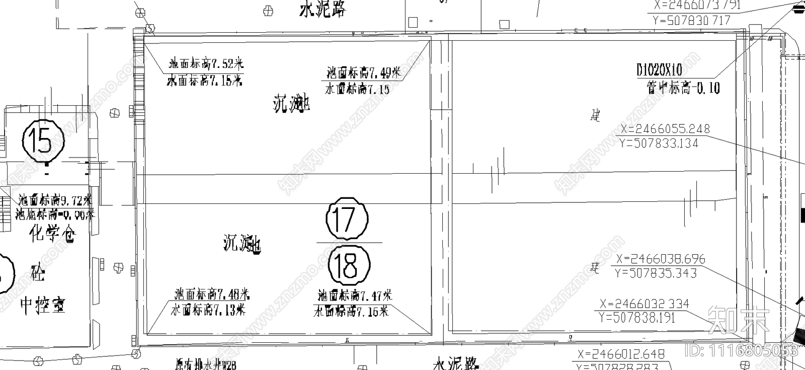 自来水厂管道布局图纸施工图cad施工图下载【ID:1116805053】