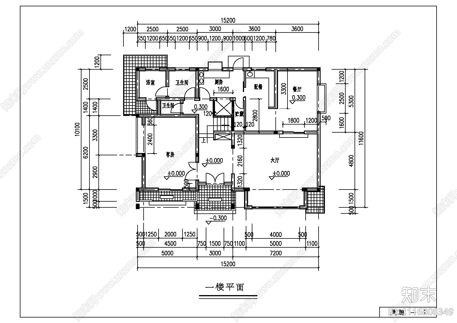 现代简约风别墅建筑结构施工图cad施工图下载【ID:1116808349】