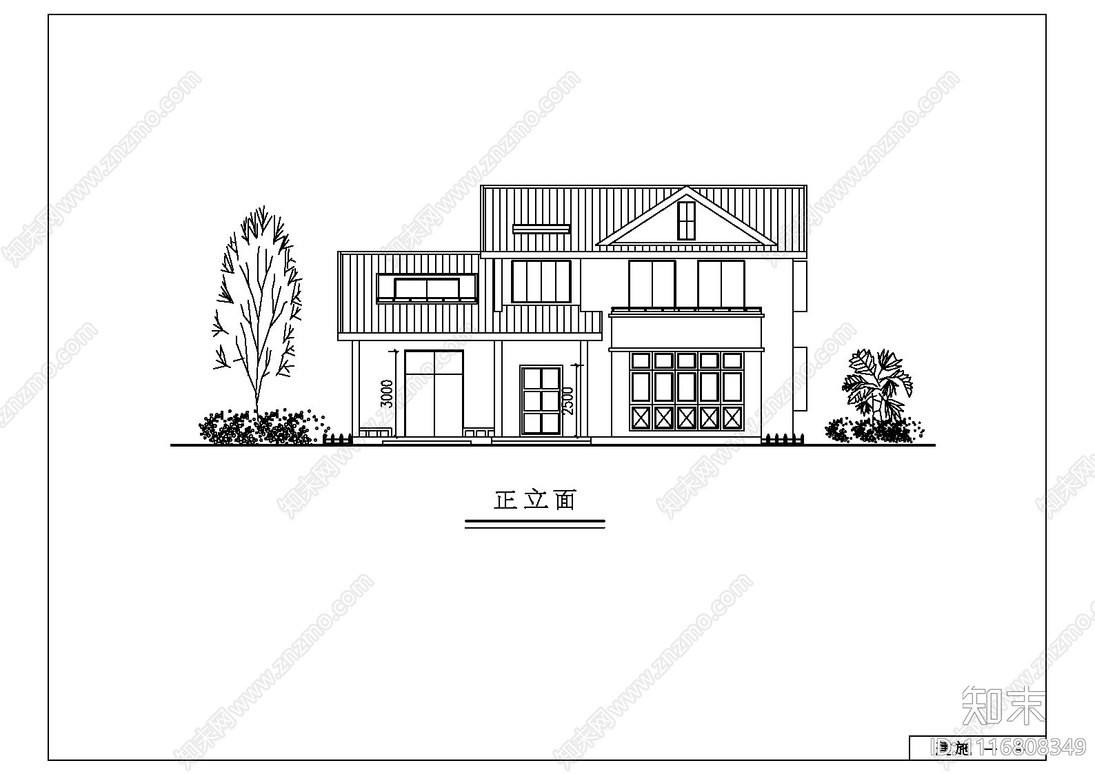 现代简约风别墅建筑结构施工图cad施工图下载【ID:1116808349】