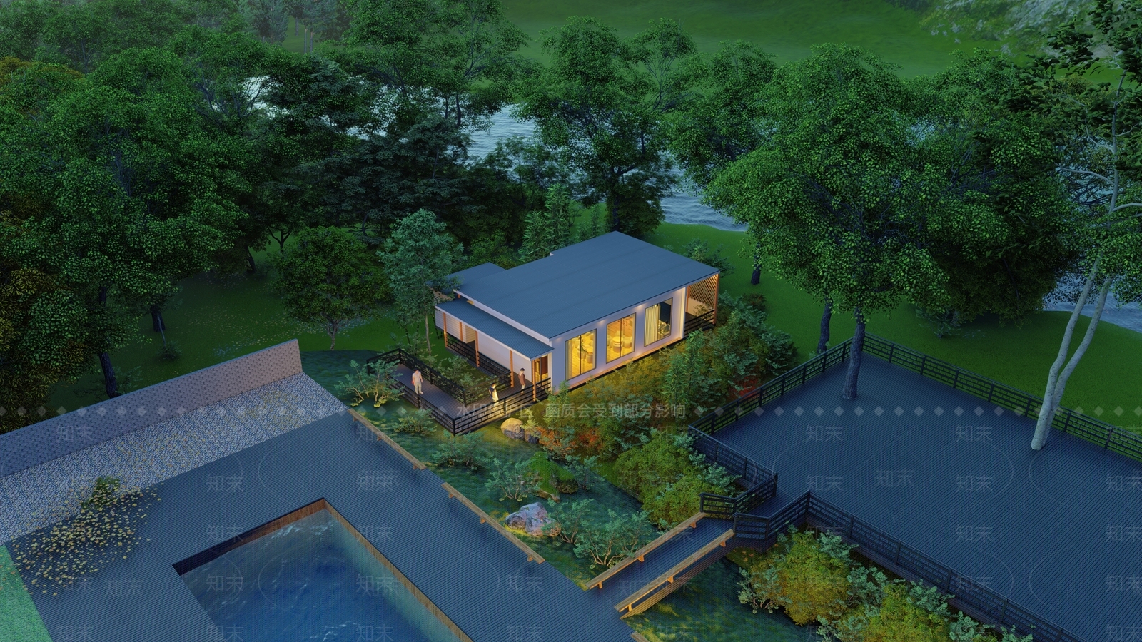现代民宿建筑SU模型下载【ID:1116808628】