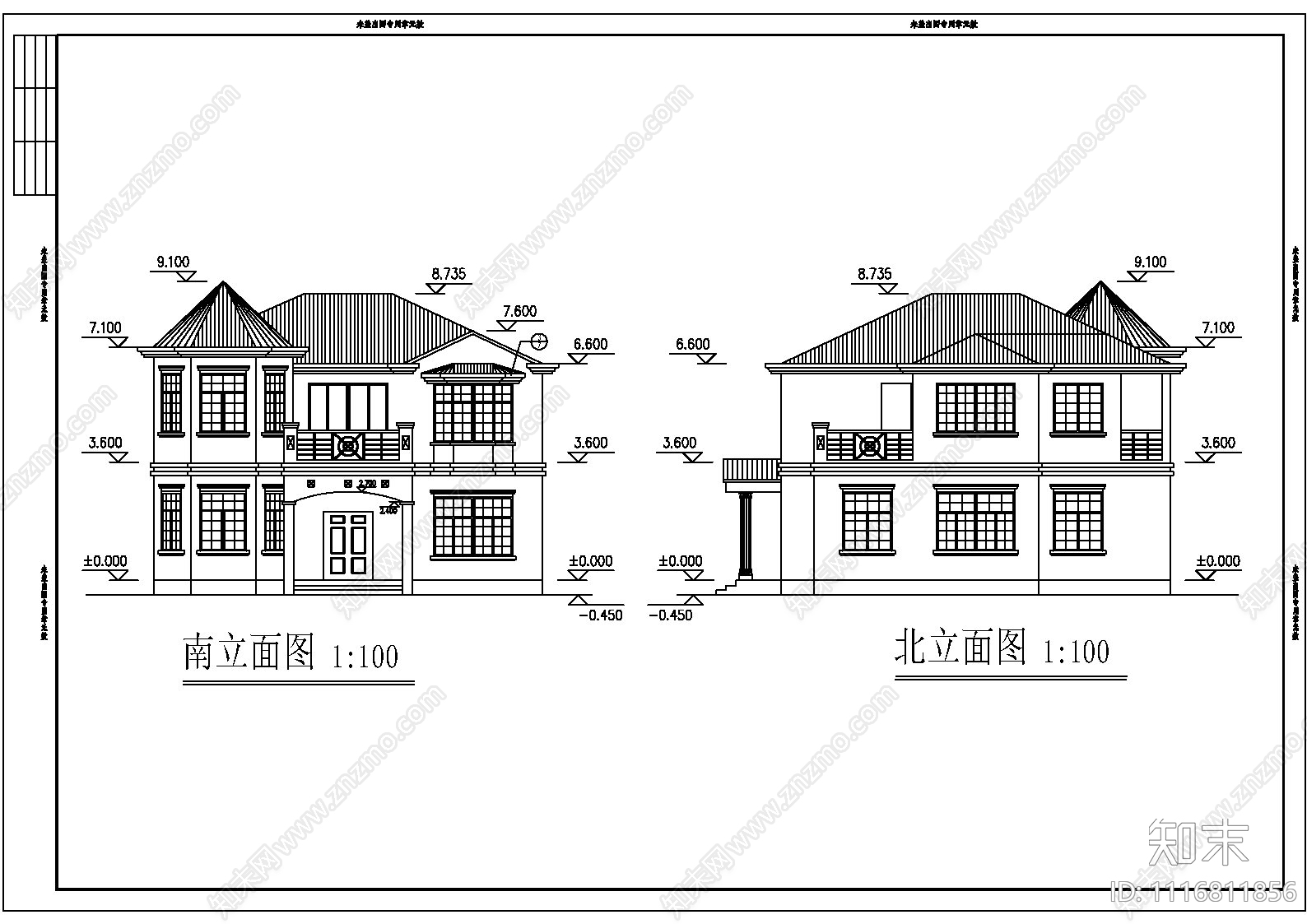 田园农村自建别墅施工图cad施工图下载【ID:1116811856】