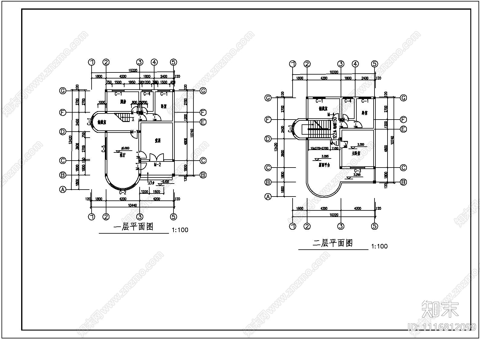 中式简约风别墅建筑施工图cad施工图下载【ID:1116812099】