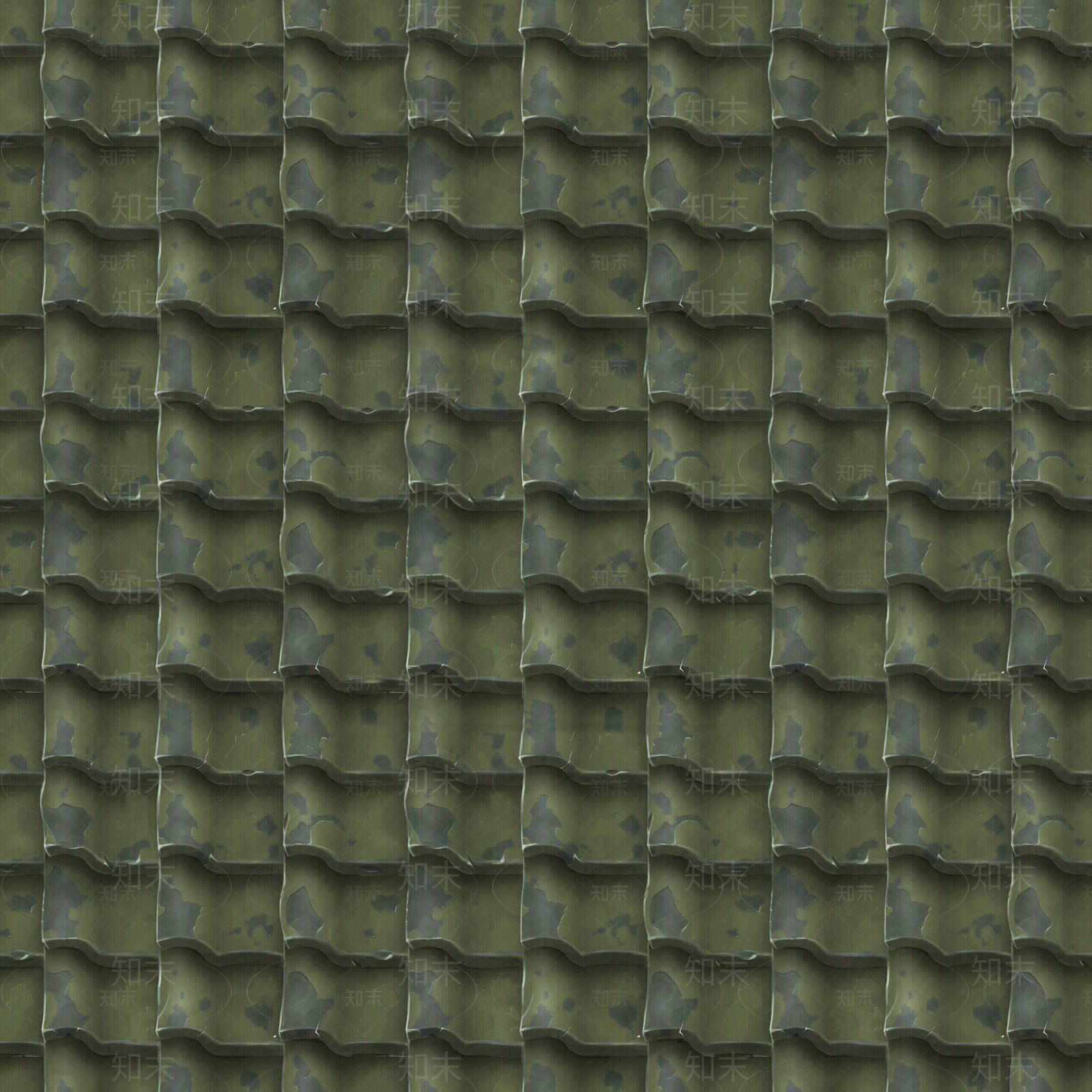 古建灰绿色屋顶瓦片贴图下载【ID:1116815823】