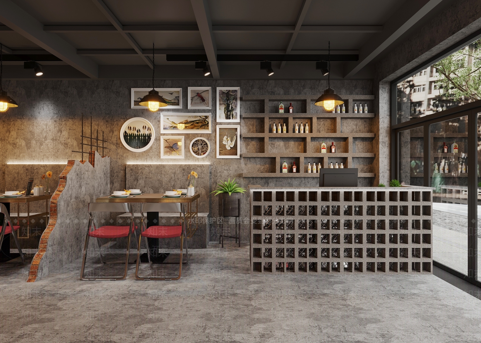 工业风叙利亚风火锅店3D模型下载【ID:1117307274】