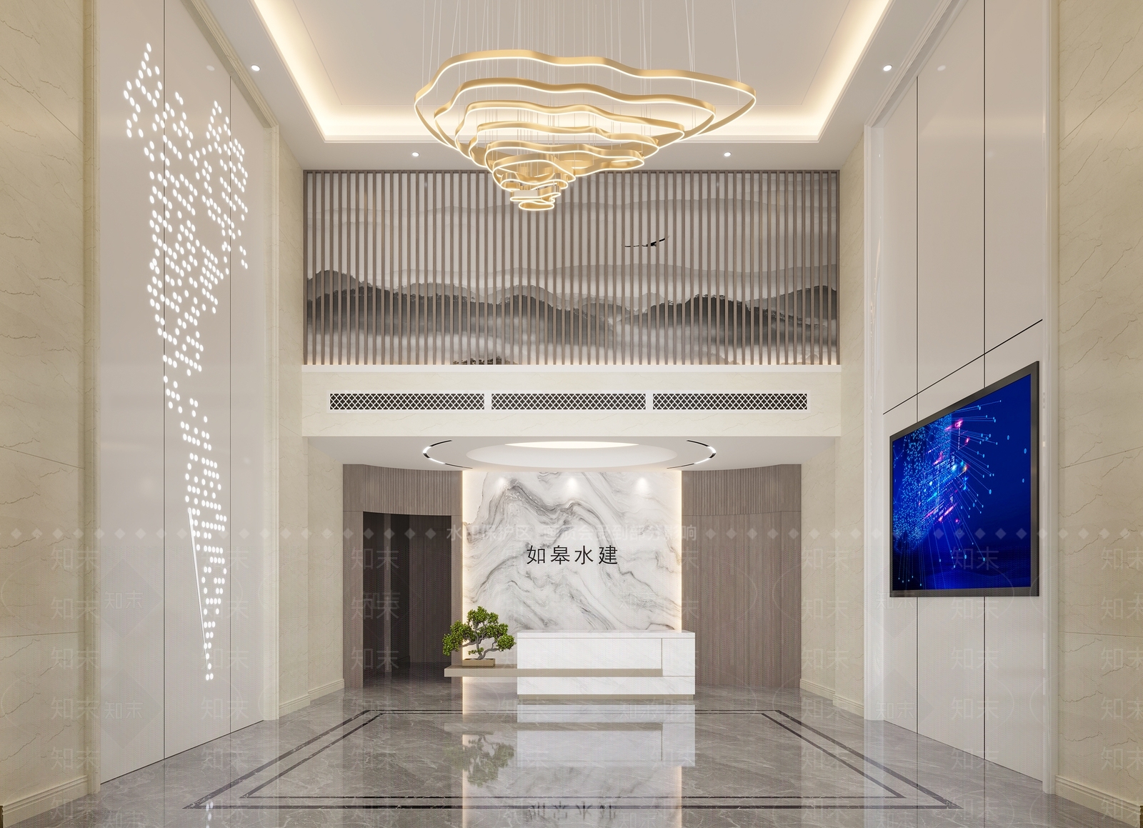 现代公司大堂前台3D模型下载【ID:1116818235】