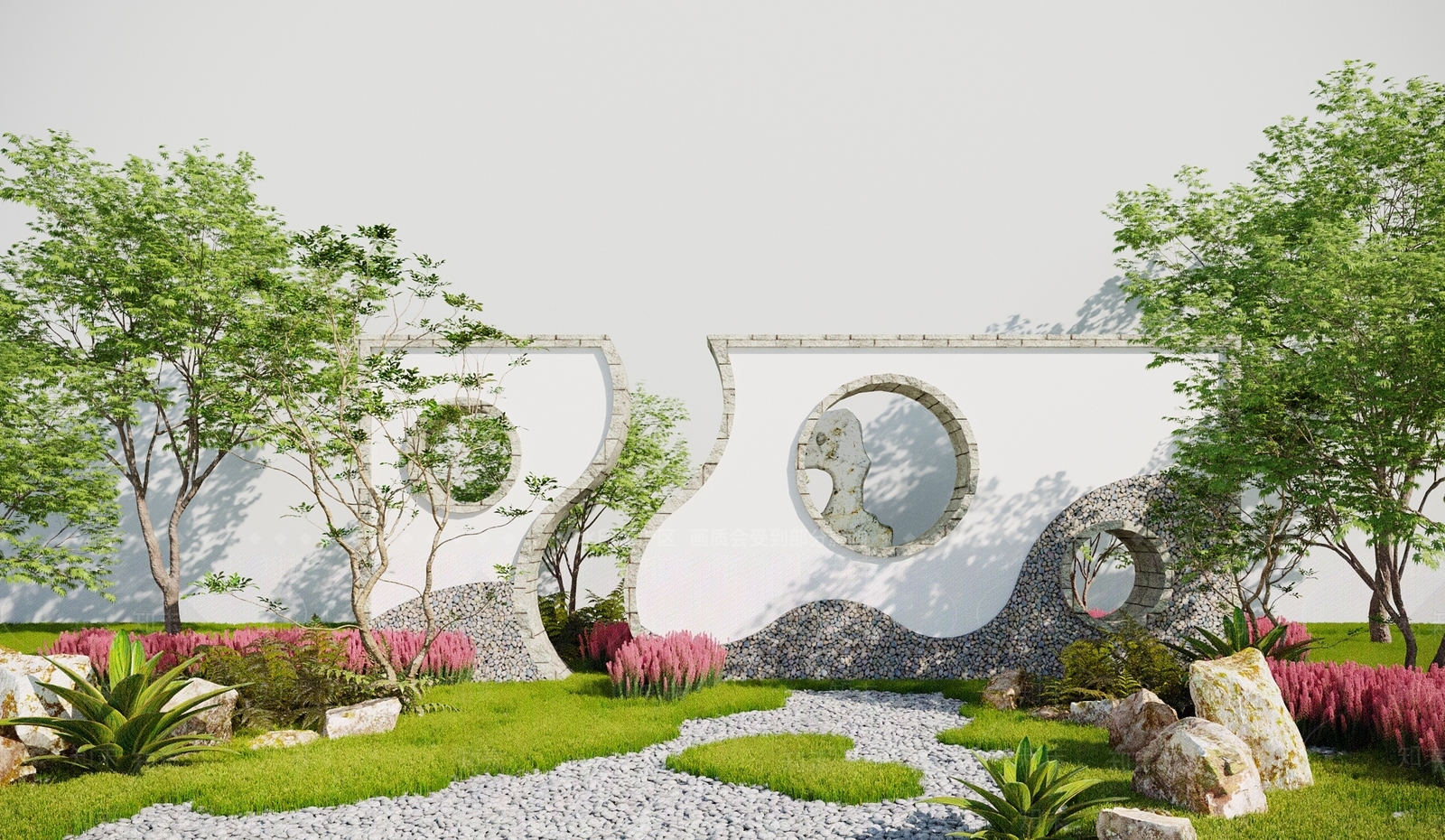 中式景墙3D模型下载【ID:1116824504】