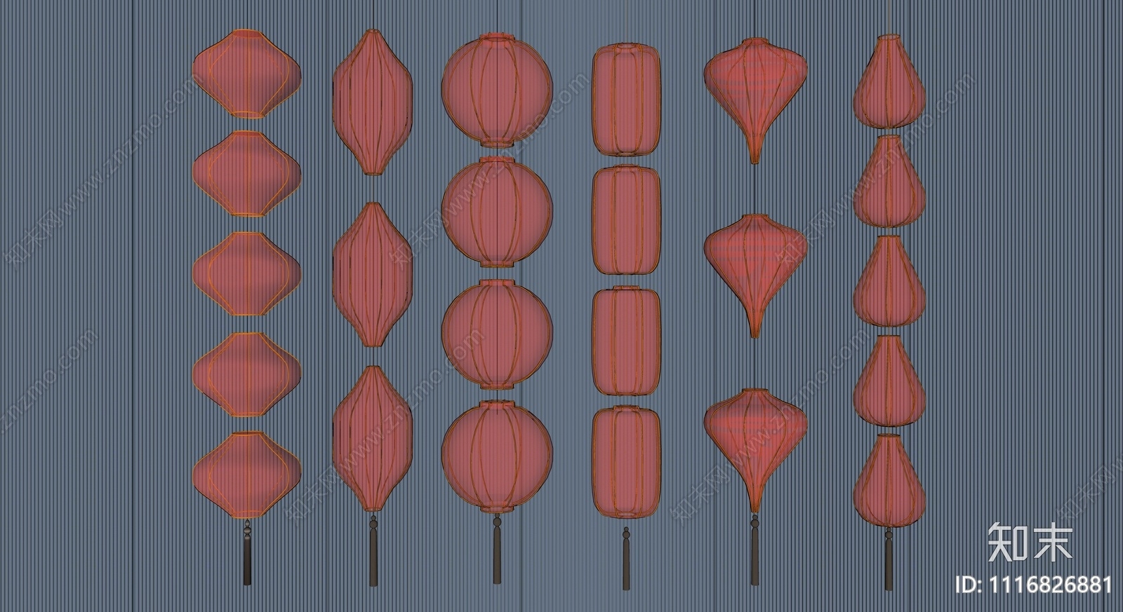 中式灯笼SU模型下载【ID:1116826881】