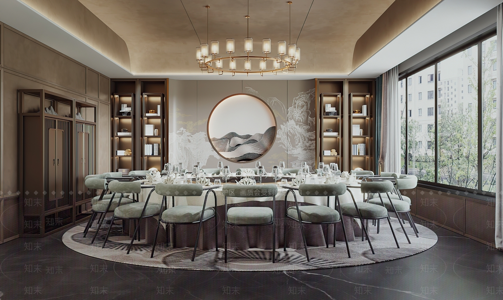 新中式酒店包间3D模型下载【ID:1116834157】