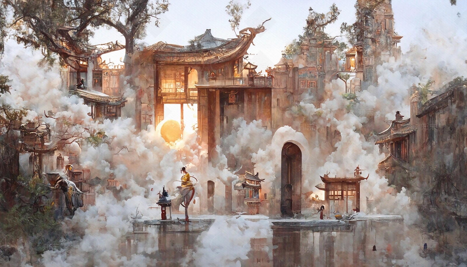 新中式抽象装饰画贴图下载【ID:1116839014】