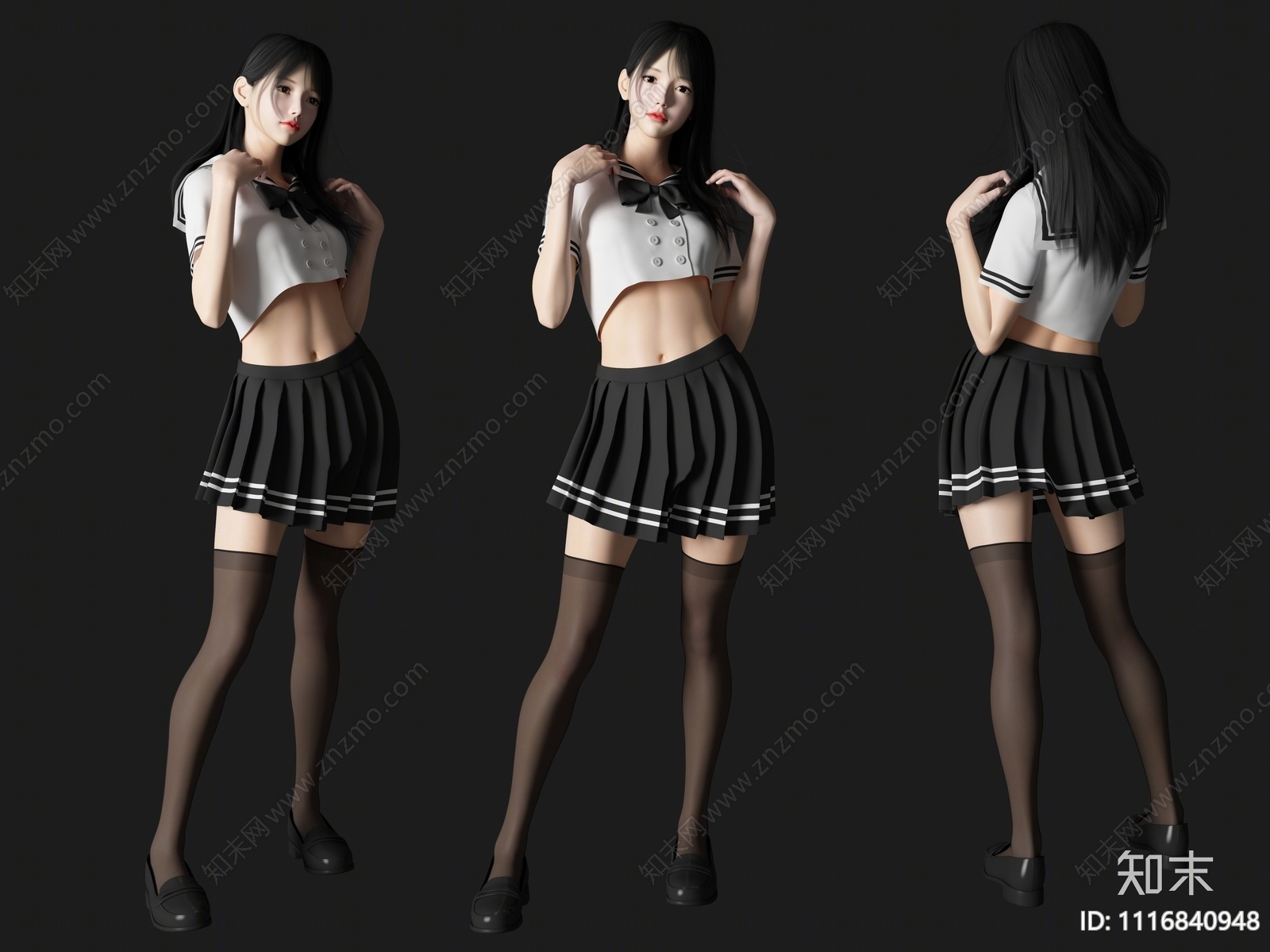 JK美女3D模型下载【ID:1116840948】