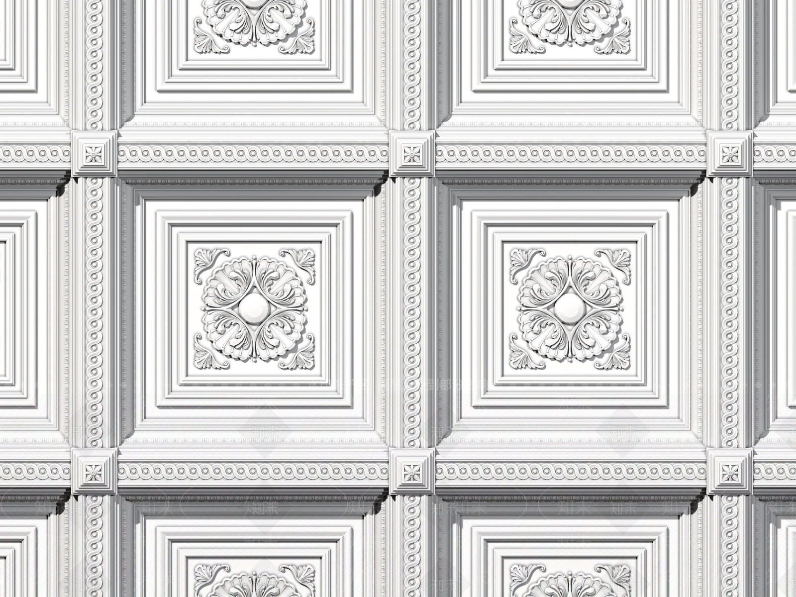 欧式古典雕花天花3D模型下载【ID:1116842629】